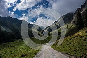 Beautiful hiking pass in the Alps, Austria, Hintertux Glacier