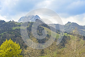 Beautiful hills near Gruyeres castle, Switzerland