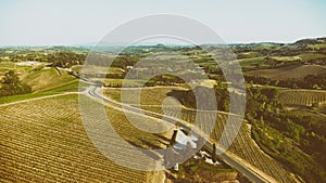 Beautiful hills of Tuscany, aerial view