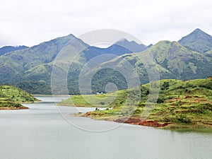 Beautiful hills in the Western Ghats against Banasura sagar dam wayanad, Kerala