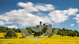 Beautiful hillscape at castle Ronneburg