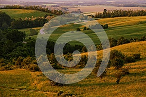 Beautiful hilly landscape full green