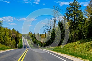 Beautiful Roadscape in the Northwoods of Wisconsin photo