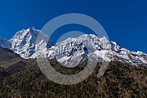 Beautiful Himalaya mountains from EBC trek