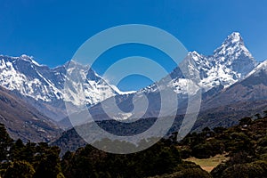 Beautiful Himalaya mountains from EBC trek