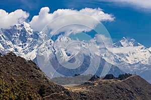 Beautiful Himalaya mountains from EBC trek