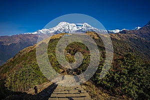 Beautiful Himalaya mountains from EBC trek