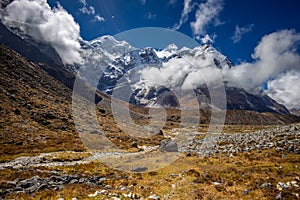 Beautiful Himalaya mountains from EBC trek