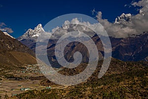 Beautiful Himalaya mountains from EBC trek