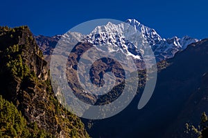 Beautiful Himalaya mountains from EBC trek