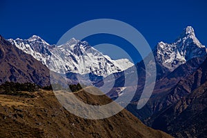 Beautiful Himalaya mountains from EBC trek