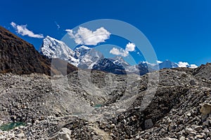 Beautiful Himalaya mountains on EBC trek hiking route