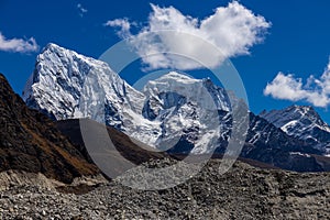 Beautiful Himalaya mountains on EBC trek hiking route