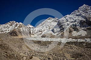 Beautiful Himalaya mountains on EBC trek hiking route