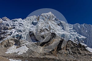 Beautiful Himalaya mountains on EBC trek hiking route