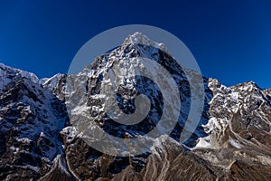 Beautiful Himalaya mountains on EBC trek hiking route