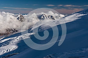 Beautiful Himalaya mountains landscape view from Mera peak high camp, Nepal