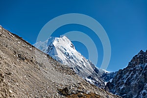 Beautiful Himalaya Views on the way to Pangpema during Kanchenjunga North Base Camp Trek in Nepal