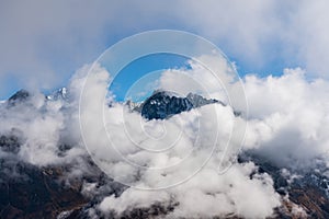 Beautiful Himalayan Landscape of Sele La Pass in Kanchenjunga Mountain, Nepal before Chairam Viilage