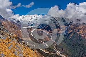 Beautiful Himalayan Landscape of Sele La Pass in Kanchenjunga Mountain, Nepal before Chairam Viilage