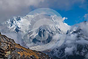 Beautiful Himalayan Landscape of Sele La Pass in Kanchenjunga Mountain, Nepal before Chairam Viilage