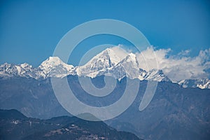 Beautiful HImalayan Mountain Range Ganesh, Langtang, Everest, HImal seen from Bhotechaur, Nepal