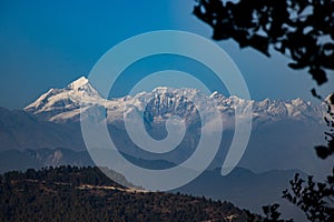 Beautiful HImalayan Mountain Range Ganesh, Langtang, Everest, HImal seen from Bhotechaur, Nepal