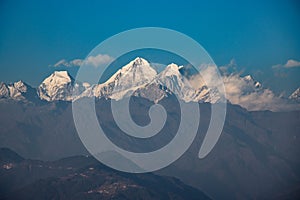 Beautiful HImalayan Mountain Range Ganesh, Langtang, Everest, HImal seen from Bhotechaur, Nepal