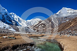 Beautiful Himalayan valley on the way to Tashi. photo