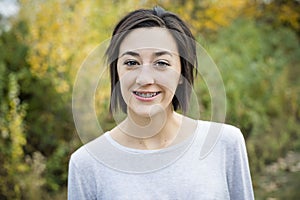 Beautiful Hispanic Teen Girl portrait with braces