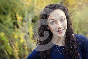 Beautiful Hispanic Teen Girl portrait with braces