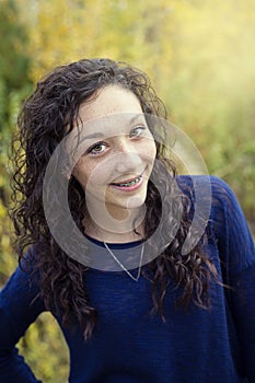 Beautiful Hispanic Teen Girl portrait with braces