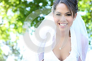 Beautiful Hispanic Woman at Wedding