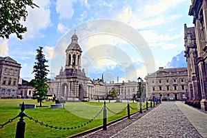 Beautiful Trinity College, Dublin, Ireland near sunset