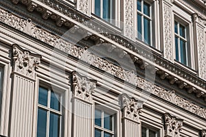 Beautiful historic building facade decoration  in Berlin, Germany