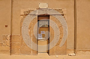 A beautiful historical artifact in Egypt, like a door