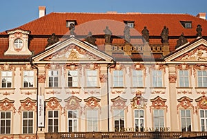 Beautiful historical building. The Palace of Golts-Kinsky. National Gallery..