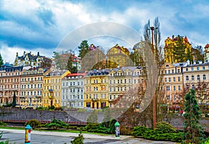 Beautiful historical buildings Karlovy Vary Czech Republic