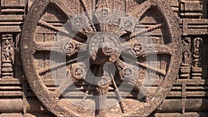 Beautiful historical chariot wheel, konark temple