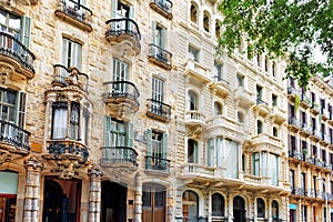 Beautiful historical landscape of the urban view Barcelona,