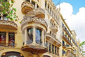 Beautiful historical landscape of the urban view Barcelona,