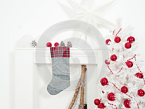 Beautiful holdiay decorated room with Christmas tree