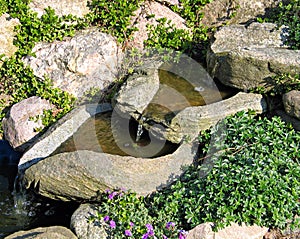 Beautiful home garden waterfall