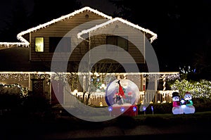 Beautiful home house christmas lights lighting