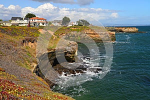 Beautiful homes are to be seen on the prestigeous Cliff Drive in Santa Cruz.