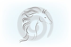 Horse logo silhouette vector image artwork