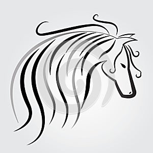 Beautiful horse logo vector identity card symbol label image vector