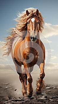 Beautiful Horse running Created with Generative AI Technology
