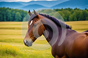 A beautiful horse. The Untamed Spirit. A Journey into the World of Horses. Generative AI