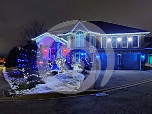 Beautiful house with Christmas decorations